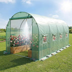 vevor walk-in tunnel greenhouse, 15 x 7 x, front angle view