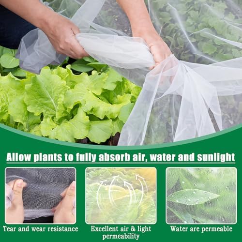 33 ft garden mesh netting kit pest barrier, close-up detail