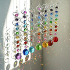 crystal gazing ball spiral wind spinner suncatcher garden on a desk or shelf