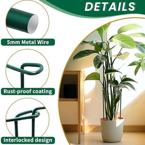tcbwfy 14" dx32 h plant supports stakes for, close-up detail