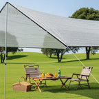 sunny guard 99% aluminum sun shade cloth, 8x8ft, front angle view