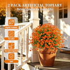 yangrass 2 pack fall artificial flower topiary balls showing dimensions