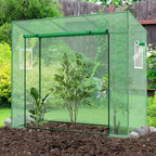 happygrill mini greenhouse, portable walk-in greenhouse with pe, front angle view