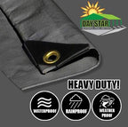 14x14 extra heavy duty 12 mil silver tarp, close-up detail