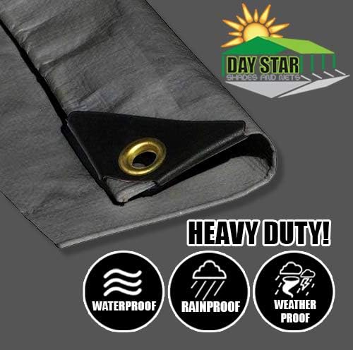 14x14 extra heavy duty 12 mil silver tarp, close-up detail