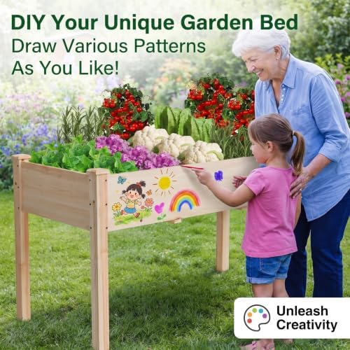 48x24x30 elevated wooden raised garden bed with legs, front angle view