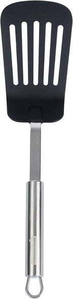 Restaurantware Nylon Slotted Turner - 6 Pack - German Standard Large Kitchen Spatula with Stainless Steel Handle, Non-Stick Safe, Dishwasher Safe - Heat-Resistant Slotted Spatula for Eggs, Fish