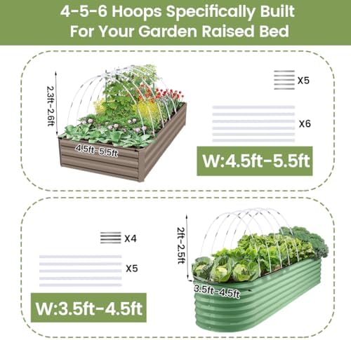 garden hoops 120pcs, sunwuk greenhouse hoops for 2.5-5.5ft, close-up detail
