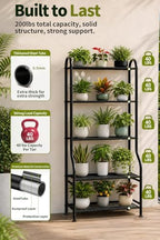 5-tier metal plant stand - heavy duty indoor, close-up detail