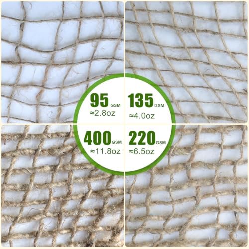 agfabric natural jute erosion control netting 4x60ft, 11.8oz, front angle view