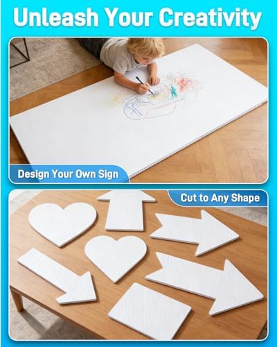 mulctun 24"x36" 5mm blank yard signs with stakes,4pcs on a desk or shelf