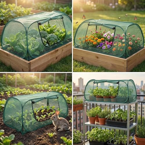 raised garden bed covers(45"x22"x18"), pop up mesh plant, view 9