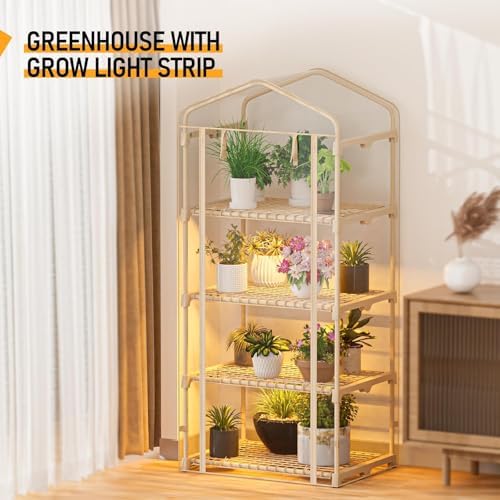 specilite 4 tiers adjustable indoor mini greenhouse with on a desk or shelf