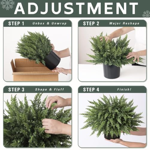 artificial cedar potted plant christmas greenery for front, package contents