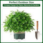 florisso fake plants artificial boxwood topiary, 2 pack, close-up detail