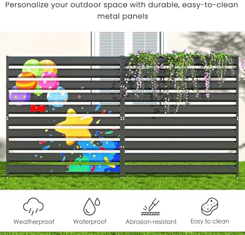 metal privacy fence screen, 42" h×38" w (3 on a desk or shelf