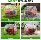 yesker mini greenhouse 36"x18"x33" portable small green house, front angle view