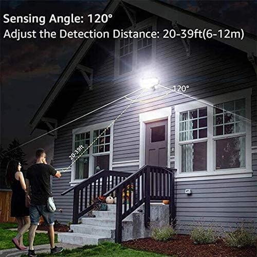 emaner motion sensor flood light dusk to dawn shown in use