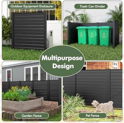 giantex no-dig air conditioner fence, 2 panels, 48''w, front angle view
