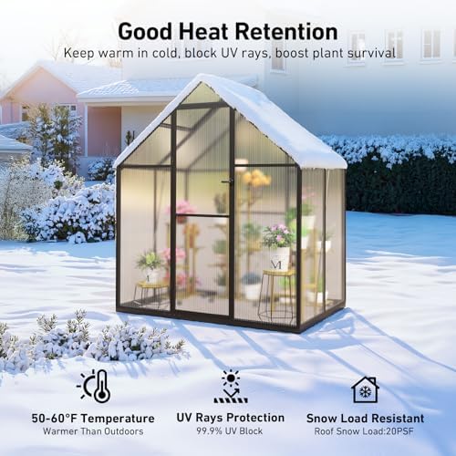 6x4ft greenhouse with hygrometer, windproof warm plant green, package contents