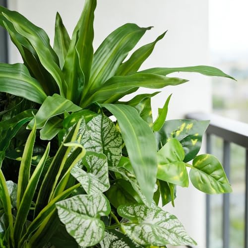 artificial plants for outdoors faux greenery leaves uv, close-up detail