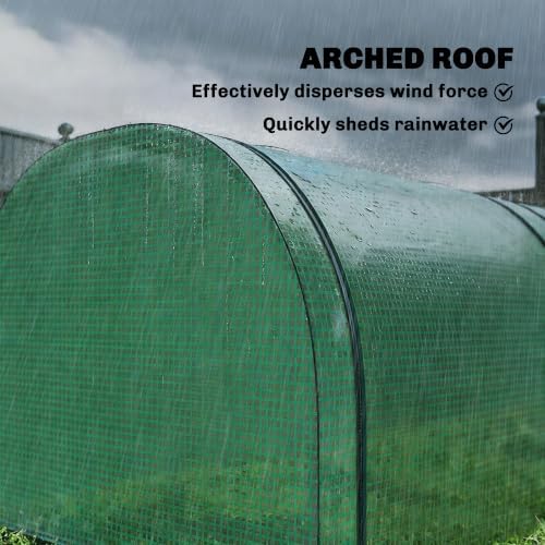 outsunny mini greenhouse 177.2" x 39.4" x 31.5", front angle view