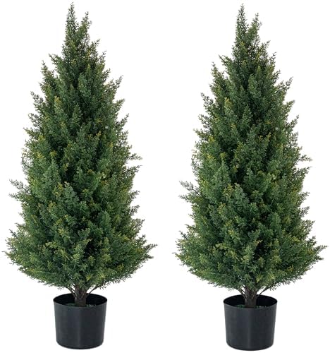 artificial topiary trees 3 foot artificial cedar trees, main product view