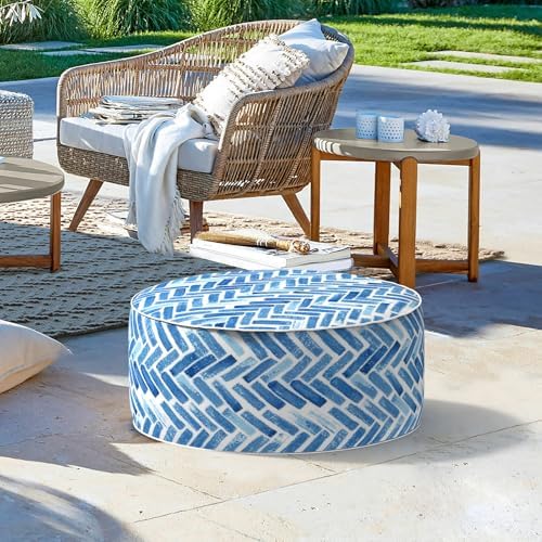 lvtxiii indoor/outdoor inflatable ottoman, all weather round footrest, package contents