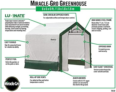 miracle-gro 6' x 6' x 6' all-season indoor/outdoor showing dimensions