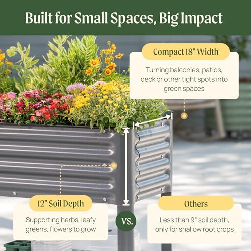 vego garden rolling elevated raised garden bed, 1.5' on a desk or shelf