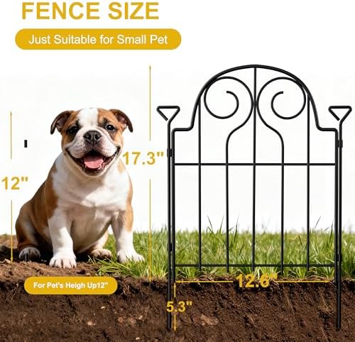 decorative garden fence 17in x 10ft,10 panels,metal halloween shown in use