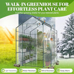 sweetcrispy 56"x56"x77" outdoor greenhouse, with 2 tier 8, side view