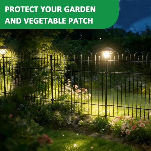 garden fence animal barrier with lights, 5 panels on a desk or shelf
