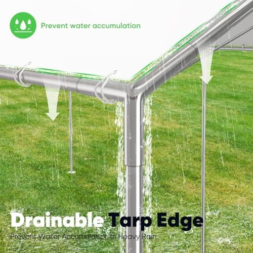 quictent 10x20 ft heavy duty car canopy galvanized on a desk or shelf