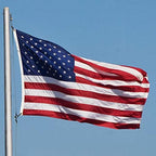 american flag 5x8 ft embroidered stars, sewn stripes on a desk or shelf
