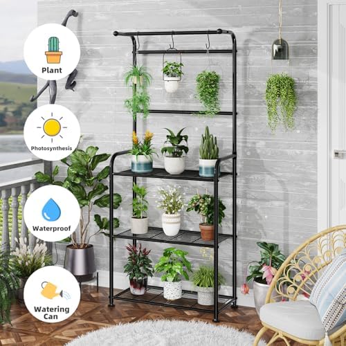 ekisemio plant stands outdoor with hooks, metal tall on a desk or shelf