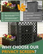 foowin air conditioner fence, 3 panels metal privacy, side view