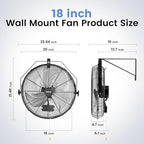 xcity wall mount fan 18", 3-speed, ip44 waterproof shown in use