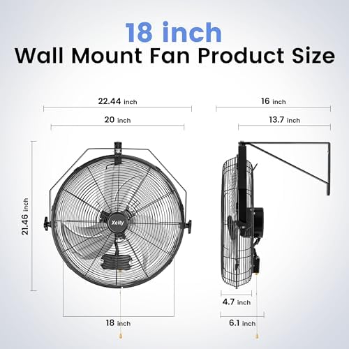 xcity wall mount fan 18", 3-speed, ip44 waterproof shown in use