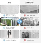 veikou 6' x 10' greenhouse, double-wall polycarbonate green on a desk or shelf