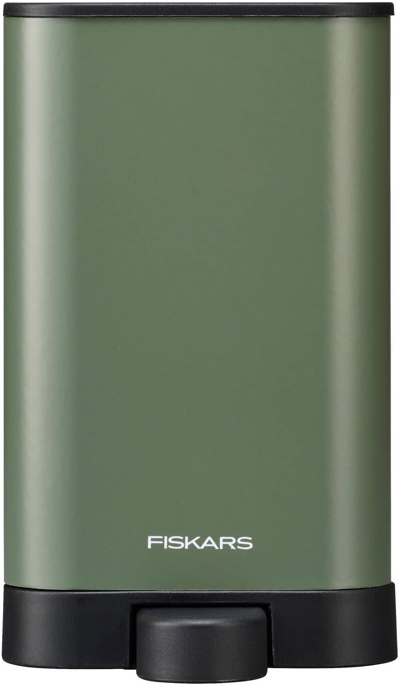 Fiskars Urban Plant Care Small Shears with Holder | For fine cuts on indoor plants, total length 17 cm, stainless steel/plastic, dark green/black, 1075315