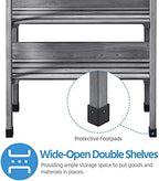 yaheetech potting bench outdoor console table w/3-tier storage,gray, view 9