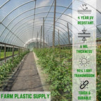 farm plastic supply - clear greenhouse plastic sheeting shown in use