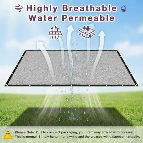 90% sun shade cloth with gromments, 0 8', package contents