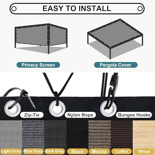 shade&beyond 90% sun shade cloth with grommets, 8' on a desk or shelf