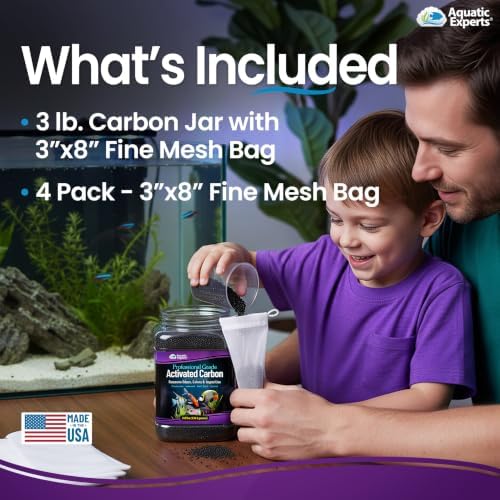 premium activated carbon for aquariums – 3 lbs shown in use