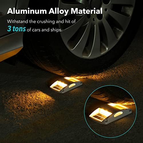 AGPTEK Solar Driveway Lights 12 Pack, Outdoor Deck Dock Marine Waterproof | LED Solar Powered Driveway Marker Lights for Warning Step, Sidewalk, Pathway, Garden, Yard (Warm White)