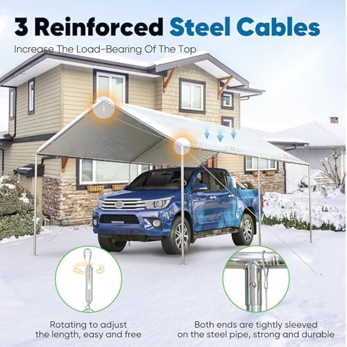 quictent 10x20 ft heavy duty car canopy galvanized, package contents