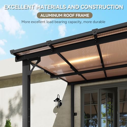 aoxun 8’x10’ gazebo for patio, gazebo pergola with, side view