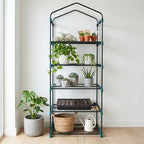 worth garden 5 tier mini sun shade greenhouse, front angle view